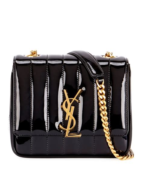 ysl vicky mini|Vicky Small Crossbody Bag In Quilted Patent Leather.